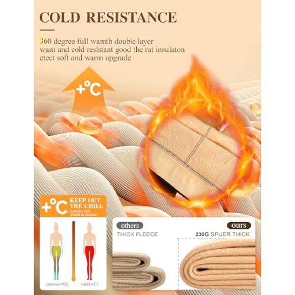 Fleece-Lined Winter Tights Ultra-Warm Leggings High Waist S M L XL - Picture 3 of 6